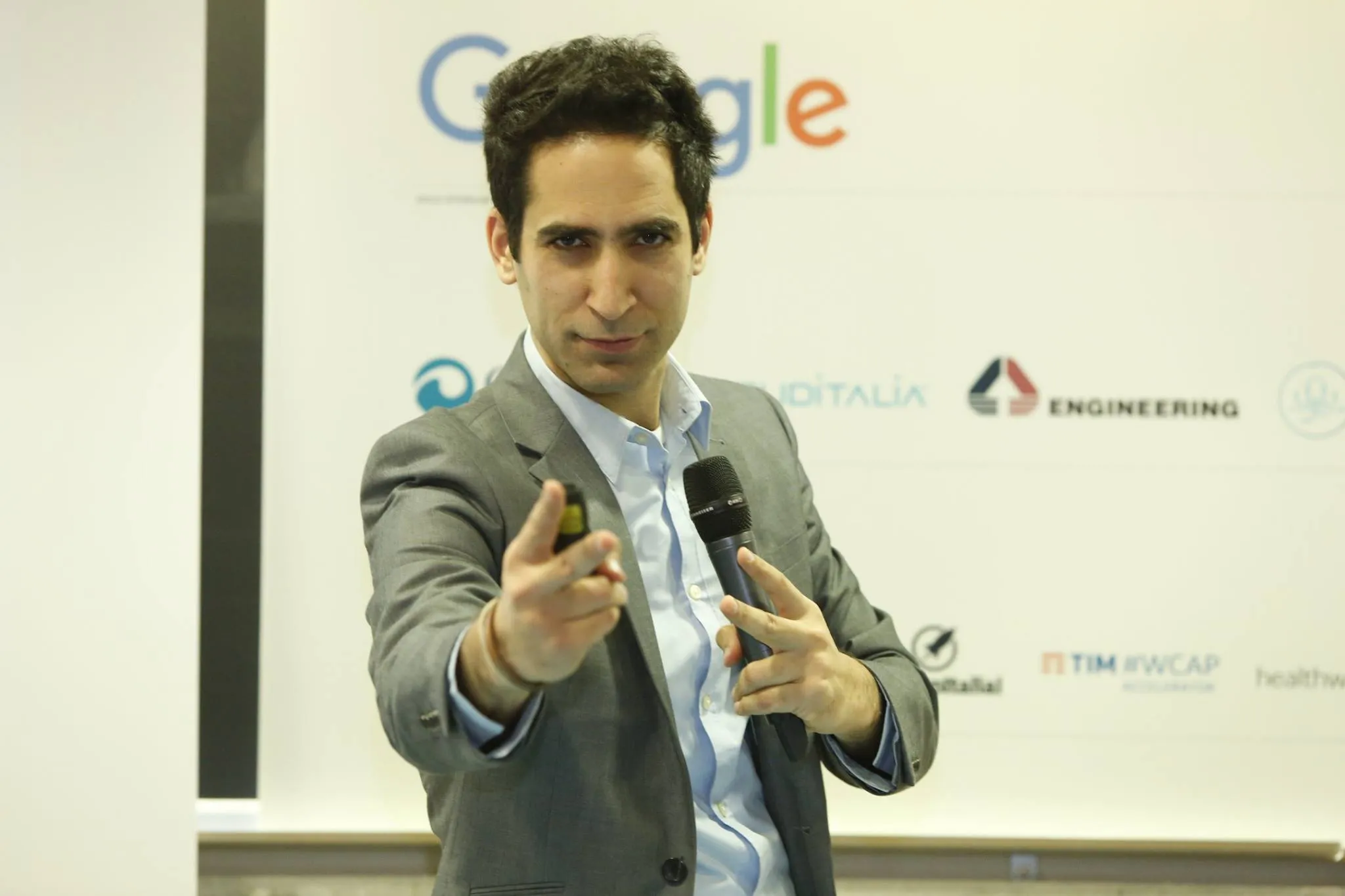 Menny Barzilay speaking at a Google event